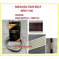 MEAUSU FAN BELT  6PK1146 MSFB-6PK-004 / 90916-T2047  TOYOTA  VIOS NCP151 / NSP151