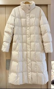 專櫃品牌 Uniqlo 優衣庫 立領長版羽絨大衣外套（女）M號（奶白色）