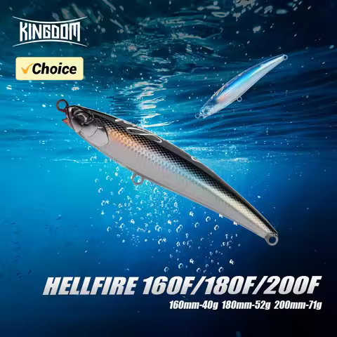Kingdom Floating Pencil Sea Fishing Lures 160mm 40g 180mm 52g 200mm 71g Z Action Artificial Hard Wob