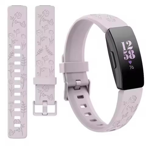 Soft TPU Flower Engraved Watch Strap For Fitbit inspire/inspire 2 Band Sport Wristband For Fitbit In