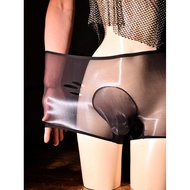 Little Matchmaker Fully Transparent Aurora Boxer Stockings Underwear Men Sexy Ultra-Thin Ice Silk Bo