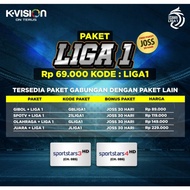 Voucher Paket K-VISION Bola BRI LIGA 1 Indonesia KVision Liga 1