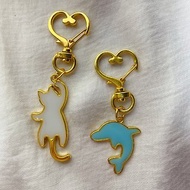 海豚 貓咪 恐龍 吊飾 鑰匙圈 原創 手作 日本樹脂 日系 藍色