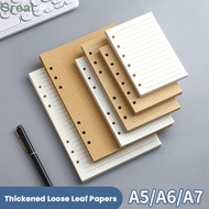 GREAT 80Sheets Loose Leaf Paper, Kraft Paper A5/A6/A7 Notebook Refill Paper, Durable Horizontal Line