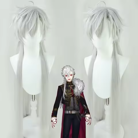Anime Virtual Youtuber Kuzuha Two Style Silver Gray Cosplay Wigs Heat Resistant Synthetic Hair Hallo