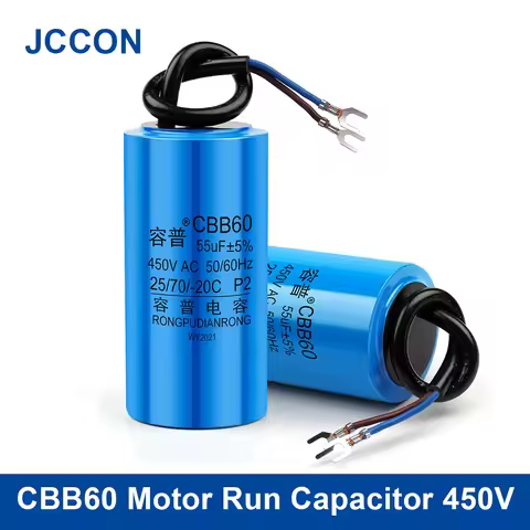 1Pcs CBB60 Motor Run Capacitor 450V AC Starting Capacitors 345681012141516182025303540457080100UF Fo