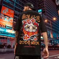 Japanese HARAJUKU T-SHIRTS GOOD LUCK BIGSIZE XL 2XL 3XL 4XL 5XL 6XL URBAN STYLE STREETWEAR T-SHIRTS 