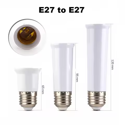 65mm 95mm 120mm E27 to E27 Extender Lamp Holder Base Bulb Extend Extension Socket Adapter LED Light 