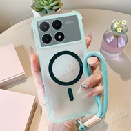 Silicone Casing for Redmi K70 K70 Pro K80 Pro K80 K70E Matte Phone Case Butterfly Pearl Lanyard aest