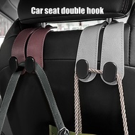 2 hooks Car Tools Metal Hook Hanger Car Seat Back Double Hook Seat Back Hook Suede Hook For Car Inte