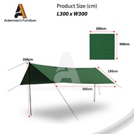 ACKERMAN 3m x 4m Sunshade Flysheet Waterproof Ground sheet Camping Tarp Tent Sun Shelter Car Awning