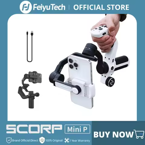 FeiyuTech Scorp Mini-P 3-Axis Handheld Gimbal for Smartphone Handle Grip, AI Tracker, Fill Light, 52