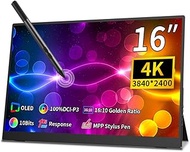 16 Inch 4k OLED Touchscreen Portable Monitor, 3840 x 2400 100% P3 Portable Display MPP Stylus Pen Co