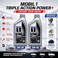 Original Mobil 1 Triple Action Power+ 1L Fully Synthetic Engine Oil 5W-30 5W-40 Malaysia Ready Stock