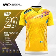 NAP NEW!!!  เสื้อกีฬาสีเหลือง สดใส คอวีแบบใหม่ใส่สบายไม่แคบ แขนสั้น พิมพ์SUB สีสวยสดใส ผ้านุ่ม น้ำหน