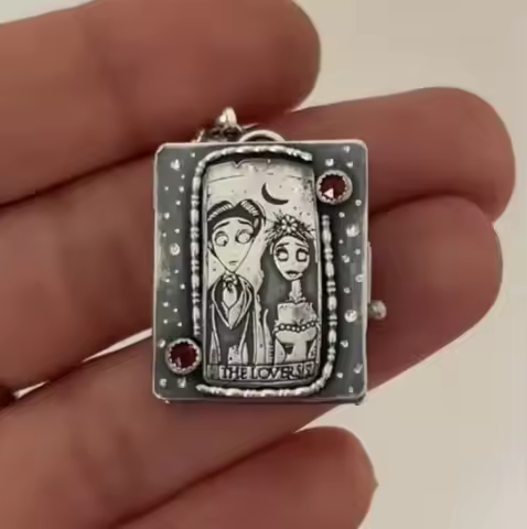 Cartoon Animation Around Corpse Bride Can Open the Pendant Cute Necklace Fun Retro Old Pendant Neckl