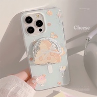 Double-Layer Magnetic Suction Iphone15 for Apple 17 Phone Case 16pro Max Magnetic Suction Bracket 13