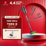 Roborock 210AW Cordless Vacuum Cleaner H60 Ultra | Anti-Tangle | Green Light Dust Detection EU 2 Pin