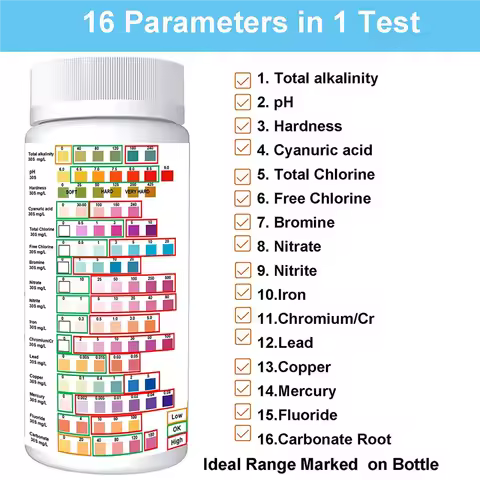 LJL 16 In 1 Water Testing Kits For Drinking Water- Home Water Test Kit,Water Quality Measurement Kit