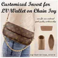Customized Ultra Suede Insert for LV Wallet on Chain Ivy