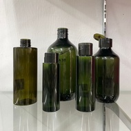 Malaysia Ready Stock 60 100 200 300 500ml Green PET Plastic Round Bottle with Green Flip Cap.