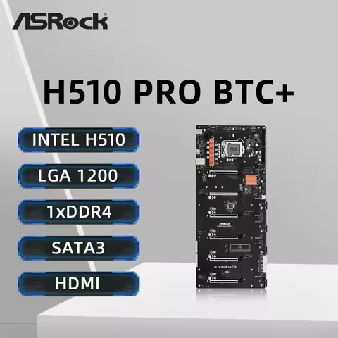 ASRock H510 PRO BTC+ Motherboard Supports i9-11900KF 11900F i7-11700KF i5-11400F 10400F i3-10100F CP