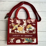 CHRISTY NG X STARBUCKS Sling Tote Bag Burgundy Red