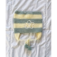 HANDMADE FLOWER BEANIE CAT HAT/FLORAL EARFLAP FLOWER CAT HAT/ CAT HAT CAT BEANIE/ CUTE BEANIE HAT VI