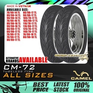 TAYAR CAMEL TUBELESS TYRE CM72/CM-72 50,60,70,80,90,100,110,120,140-14,16,17,18 (BUNGA DIAMOND)