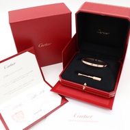 Cartier 卡地亞 Love 18K玫瑰金 窄版滿天星鑽石手環 Size 16 Bracelet
