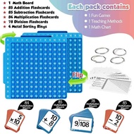 Math Learning Times Table Chart Flash Cards Toy - Addition Subtraction Multiplication Division Learn