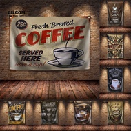 Cafe Poster Flag Keep Calm And Drink Fresh Brewed Coffee Have A Cup Shop Decoration Polyester Banner