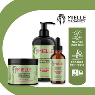 ของแท้🌸 ，MIELLE Rosemary Mint Strengthening Shampoo 355ml, Masque 340ml, Scalp & Hair oil 59 ml