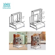 [nvnrbso] Knife Block And Utensil Holder with Cutting Boards And Pot Lid Storage for Kitchen