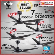 DEKA KRONOS F5DC DC Motor 56"/46" | DS11 5 Blades Ceiling Fan With Remote Control 5 Years Warranty w
