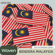 Woven Lencana Jalur Gemilang Iron on Bendera Malaysia Sekolah Uniform Flag KPM Size