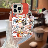 [case+bracelet]Singa dancingcute pumpkin Case Labubu Oppo A11 A16 F17PRO A35 RENO4Bu5Bu6 A378T A77 A