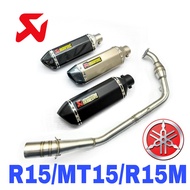 Yamaha R15 MT15 R15M Full System Exhaust + Power Boom Manifold Link Pipe Ekzos Muffler Akrapovic Bom