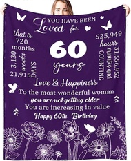 60th Birthday Gifts for Women Blanket Happy 60 Year Old Birthday Gifts Ideas for Best Grandma Wife M