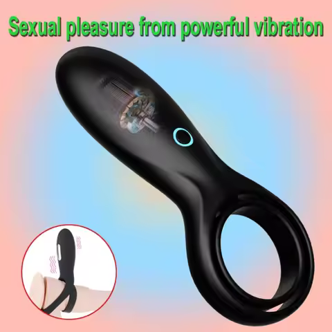 USB Rechargeable Vibrating Cock Ring 2 Rings Bondage Restraints Testicle Ring Waterproof Sexual Plea