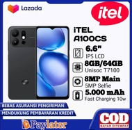 Infinix itel A90 RAM 12+128 Layar: IPS LCD 6.6 inci resolusi HD+ (720 x 1612 piksel) dan refresh rat