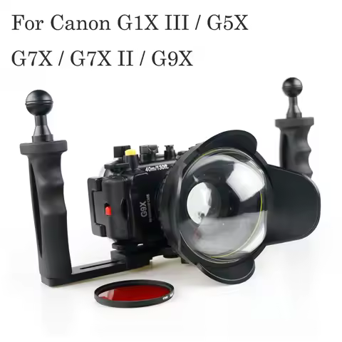 Seafrogs 130FT/40M Underwater Depth Diving Case For Canon G1X Mark II III G7X II G5X G9X Waterproof 