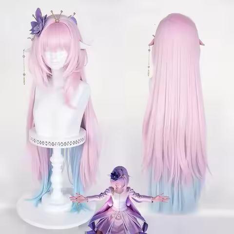HAIRJOY Synthetic Hair Wig Honkai：Star Rail Cyrene Cosplay Wig AMPHOREUS Ombre Pink Cosplay Wig Rose