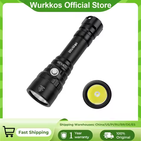 Wurkkos WK20S Powerful Diving Flashlight IPX8 Waterproof Scuba Dive Light Rechargeable Max 2000 Lume