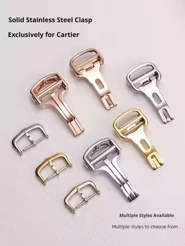 Premium quality solid stainless steel buckle for Cartier Santos Dumont Roadster Pin buckle Butterfly