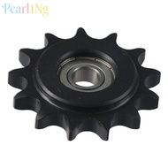 PEARLTH Chain Idler Sprocket, 10mm Bore 1/2" Pitch C45 Carbon Steel Convex Idler Gear, with Insert 1
