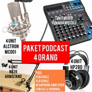 PAKET PODCAST 4 ORANG ALCTRON MC001 MIXER YAMAHA MG10XU