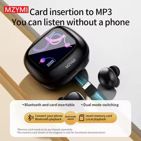MZYMI S09 New Full In Touch Screen Headphone Bluetooth5.4 Noise Cancelling Earphone Wireless InEar E