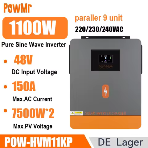 PowMr 11KW Hybrid Solar Inverters Parallel 48V to 220V MPPT 160A Solar Charge Controlle 48V to 220V 