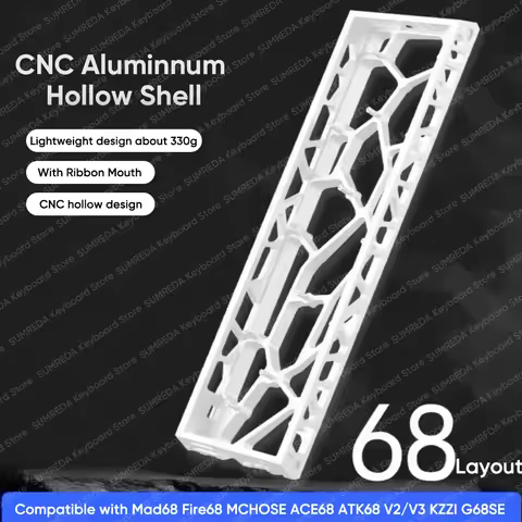 Custom Hollow Aluminum Keyboard Case for H68 Mad68 ATK68 V2 68% Layouts Mad68he Fire68 Mchose ACE68 
